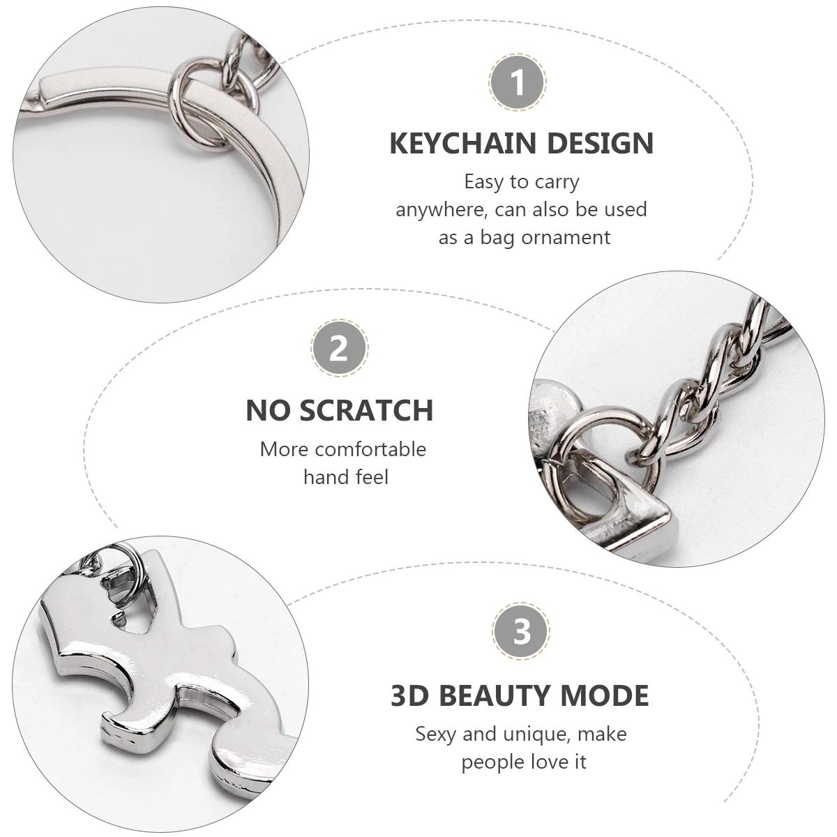 

Silver Metal Keychain Bottle Opener Practical Lid Lifters Chains Unique 3D Beauty Design Beer Opening Accessories Home