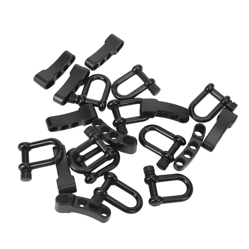 10x U Style Zinc alloy Adjustable Shackle Buckle For Paracord Bracelet Rope Black CNIM Hot