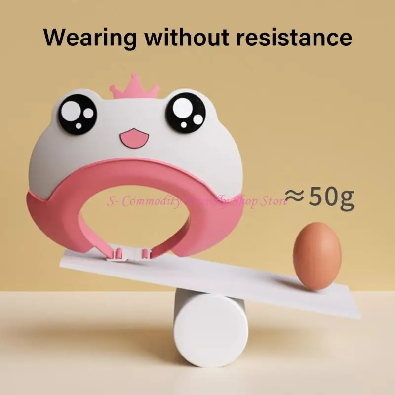 

85AE Cartoon Animal Shower Caps for Baby Bath Accessory Soft Silicone Eye Ear Protections Bathing Headgear