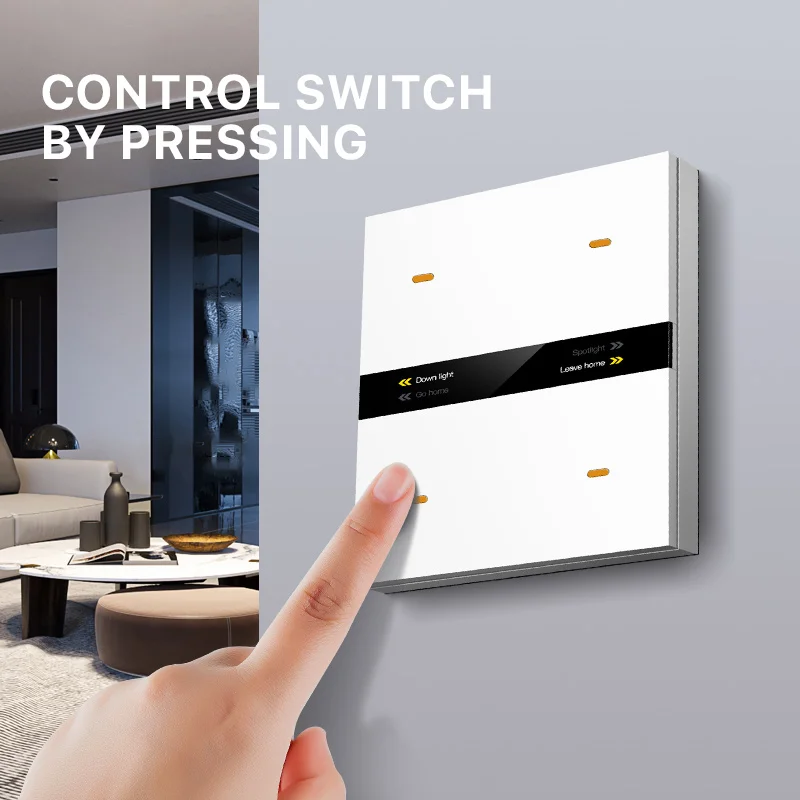 2024 Nowy Tuya Zigbee Smart Scene Switch Lighting Smart Control Scene Control Switch Panel Smart Socket Smart Switch 485 86 Box