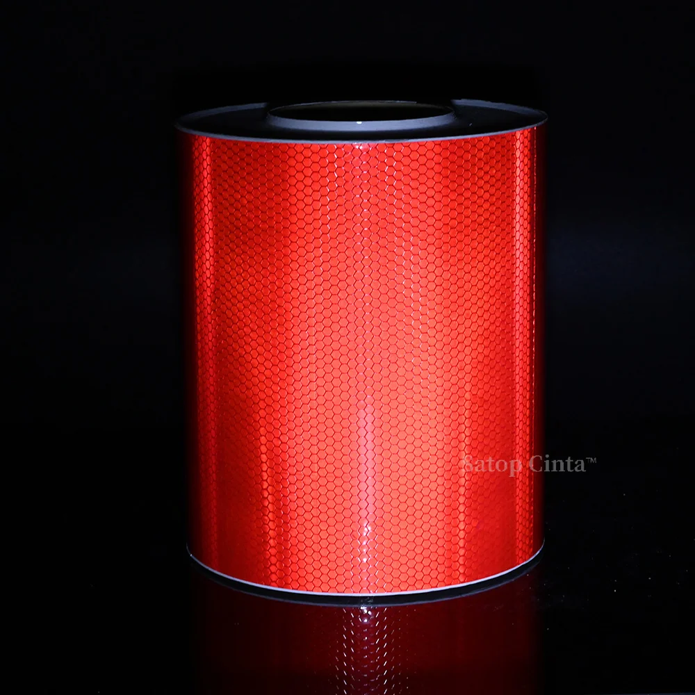 8inch*16FT Red Reflective Film High Visibility Customized PVC Reflector Sticker Waterproof Adhesive Tape For Vehicls Car Trailer