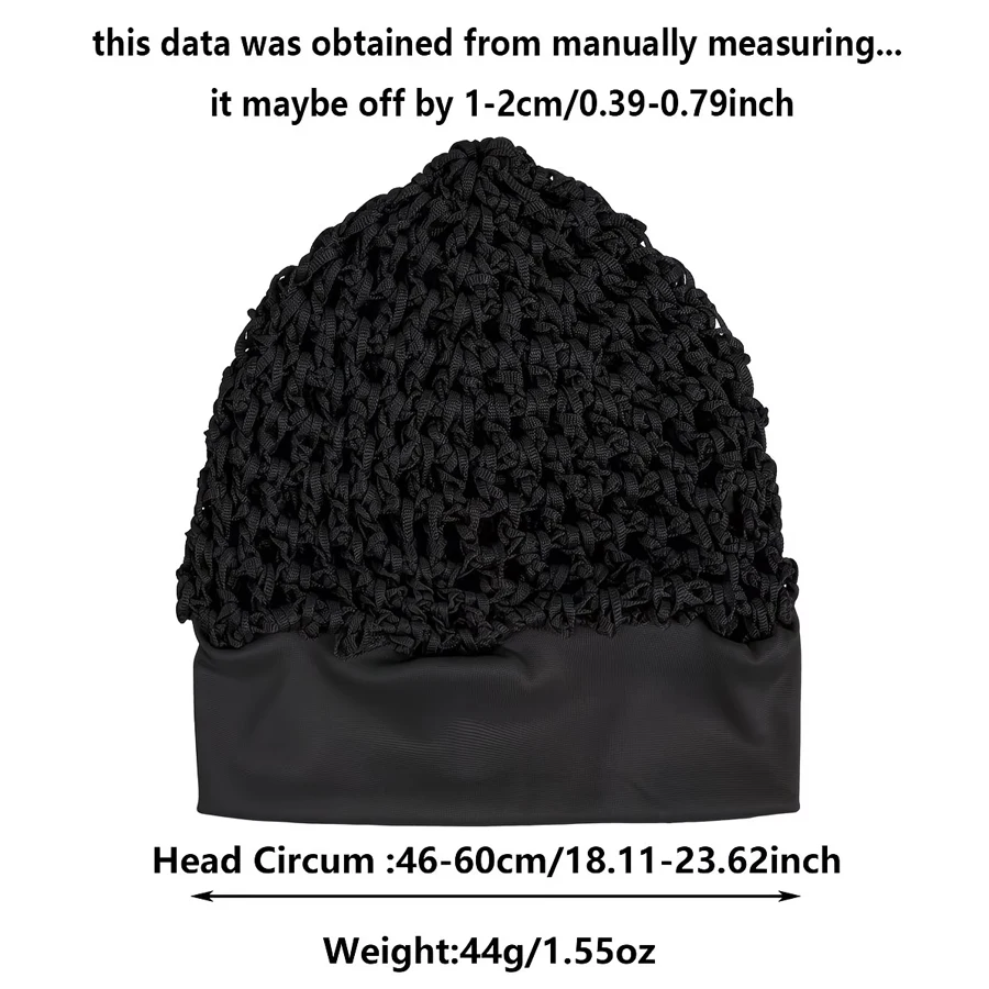 1Pc Hand-Crocheted Stretch Wide-Brim Hair Net Caps – Elegant Sleep & Daily Use Hair Cover with Elastic Band