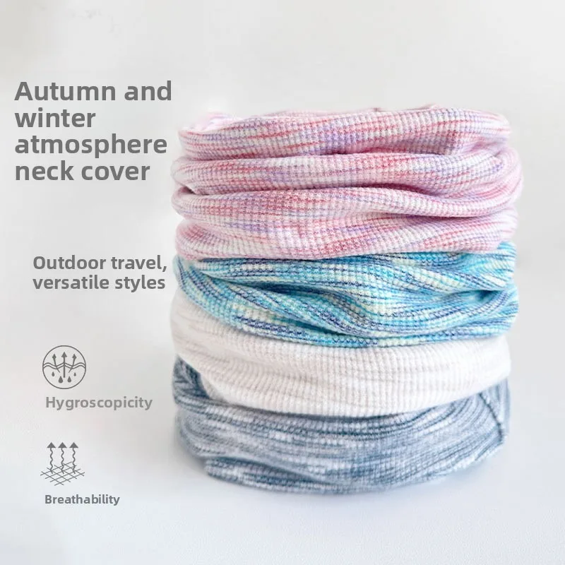New Autumn Winter Neck Warmer Men Women Knitted Face Mask Neck Protection Warm Scarf Double Layer Windproof Fake Collar