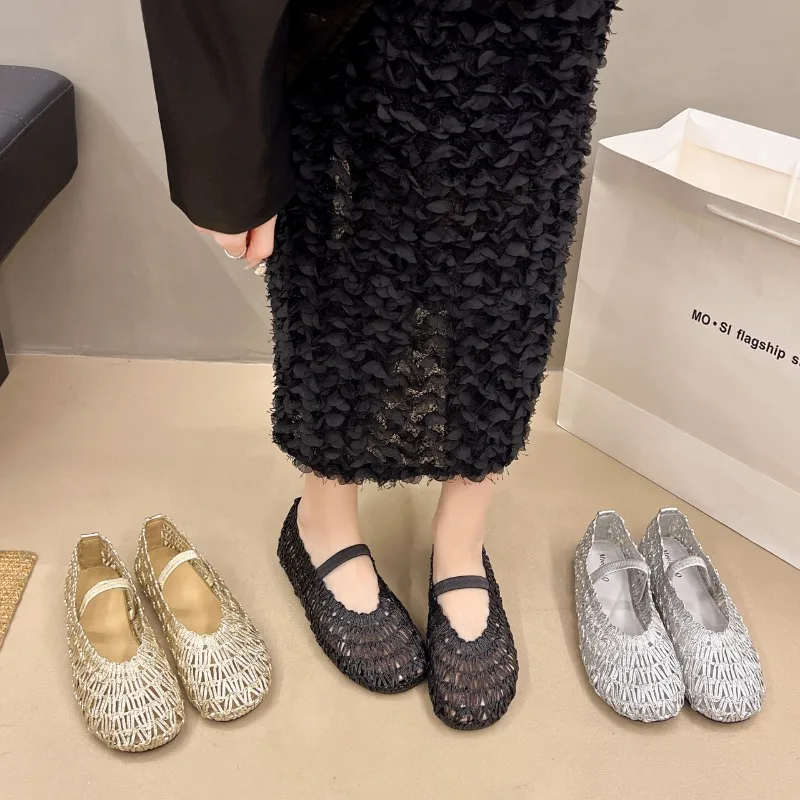 

Лидер продаж, легкая и удобная модная женская дышащая обувь на плоской подошве с круглым носком, новая летняя женская обувь с полыми отверстиями