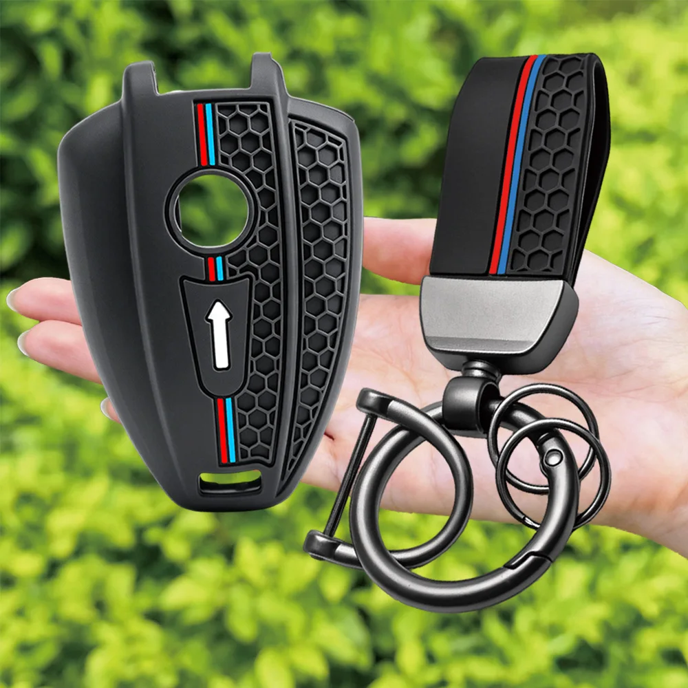 Silicone Key Case for BMW R 18 Classic 100 Years R18B R18 B R18 R18B R18TC R1 Roctane Motorcycle Key Case Cover Keyring