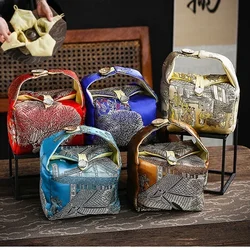 Retro Fabric Teaware Storage Bag Outdoor Travel Portable Folding Organizer Zen Thickened Ceramic Teacup Teapot Protective Sleeve