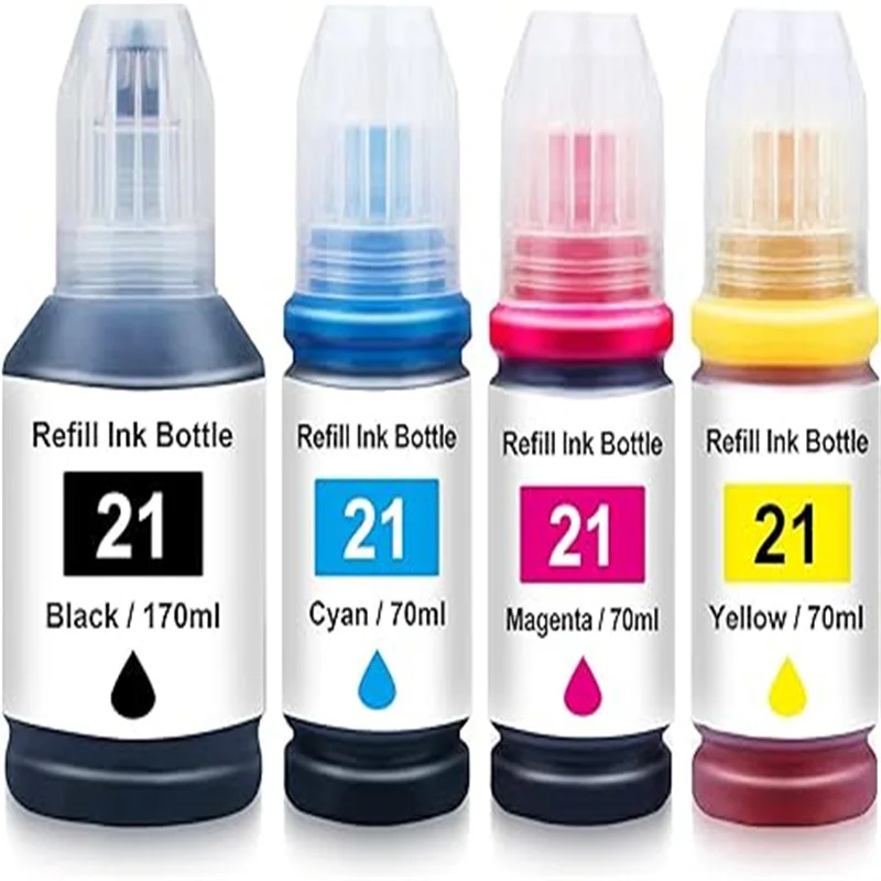 GI-21 Ink Refill Bottle Compatible with G3260 G2260 G1220 Printer 4 Pack Replacement for GI-21 Ink Bottle