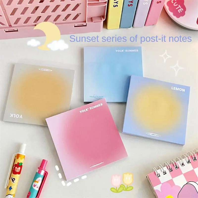 IAdhesive-Notes adhésives mignonnes Kawaii, notes autocollantes, bloc-notes, fournitures scolaires de bureau, autocollant de papeterie, document nickel é