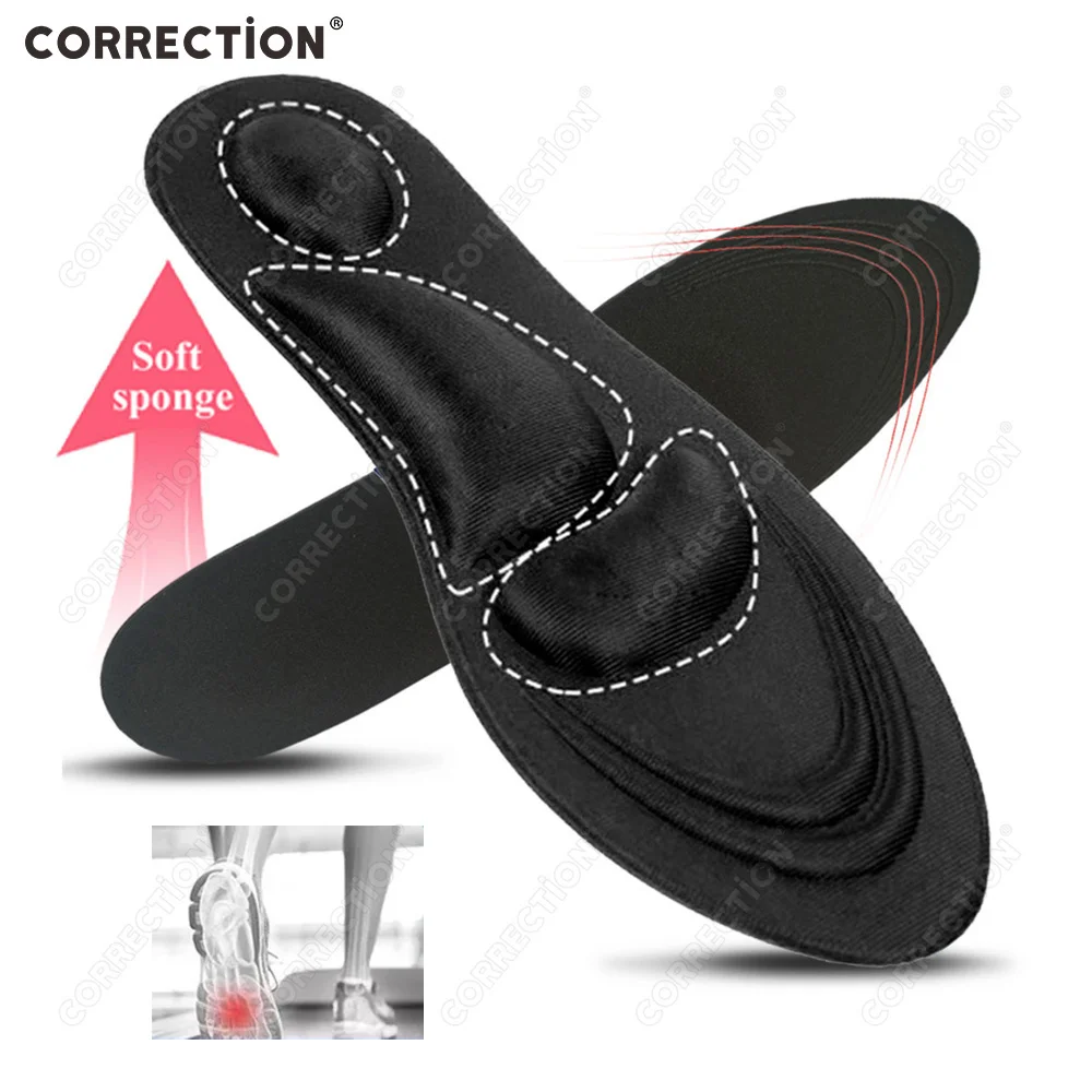 

CORRECTiON Men Women 4D Memory Foam Insoles Orthopedic Arch Support Plantar Fasciitis Relief Massage Cushion for Sports Sneakers