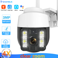 2K 3MP TUYA WiFi Camera Outdoor CCTV Alexa Google Home Video Surveillance  PTZ Motion Detection Street Mini IP Cam