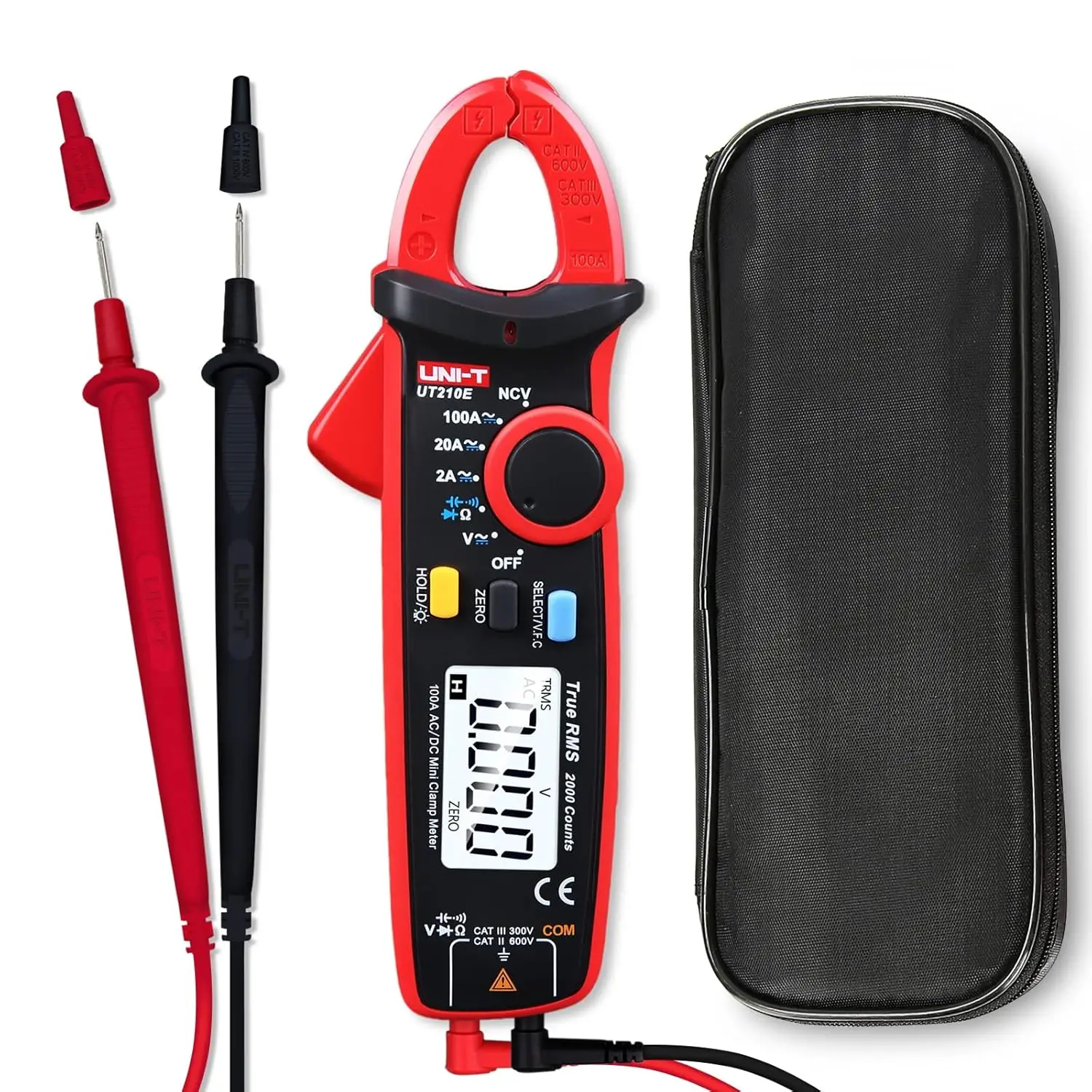 

UT210e Digital Clamp Meter AC DC Amp Meter Clamp Multimeter True RMS 2000 Counts Voltmeter Continuity Tester Capacitor HVAC