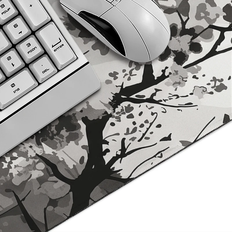 Mouse Pad Black White Sakura Ink Landscape Gaming XL Custom Home New Mousepad XXL Playmat Carpet Gaming laptop Mouse Mats