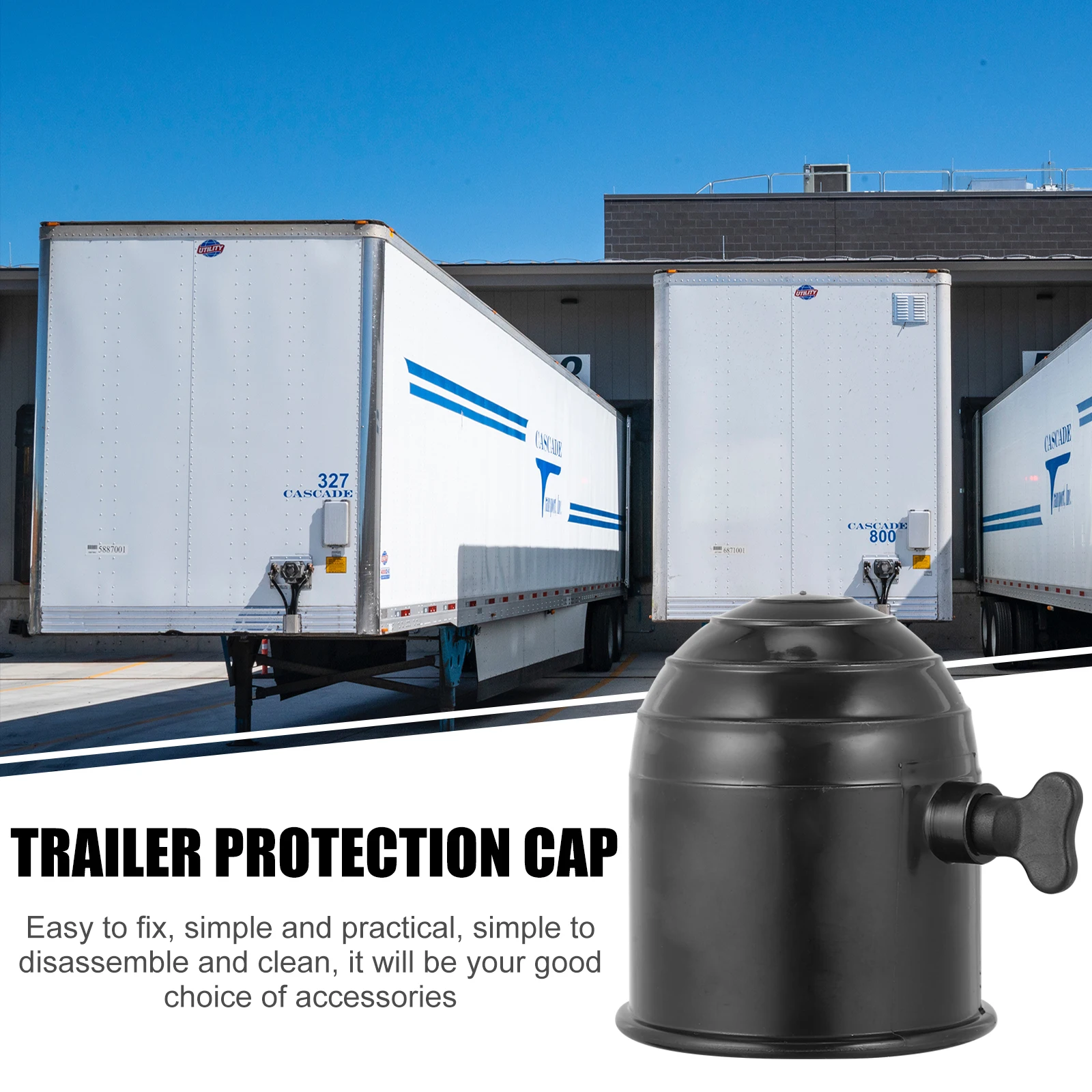 

2pcs Trailer Hitch Ball Cover Car Towball Hook Protector Durable Plastic Waterproof Coupler Wear Resistant Easy Fix Recreational