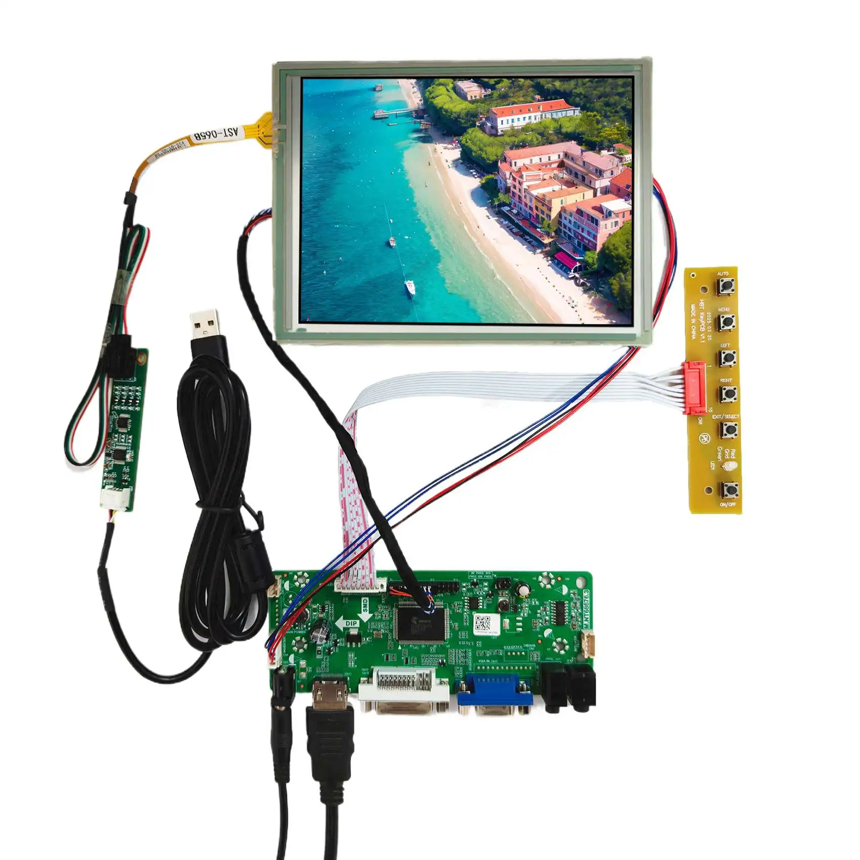 

Плата управления H/D VGA DVI и резистивный сенсорный ЖК-экран G065VN01 V2 640x480 6,5 дюйма