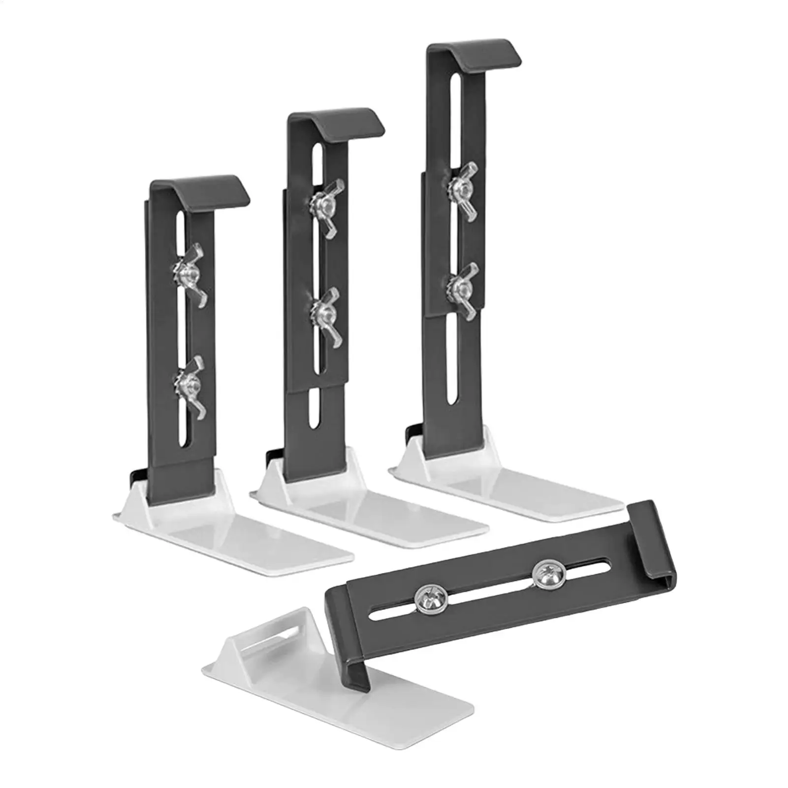 Flower Box Brackets 4 Piece Retractable Stainless Steel Railing Holder Hangable No Drill Planter Flower Box Brackets For Deck