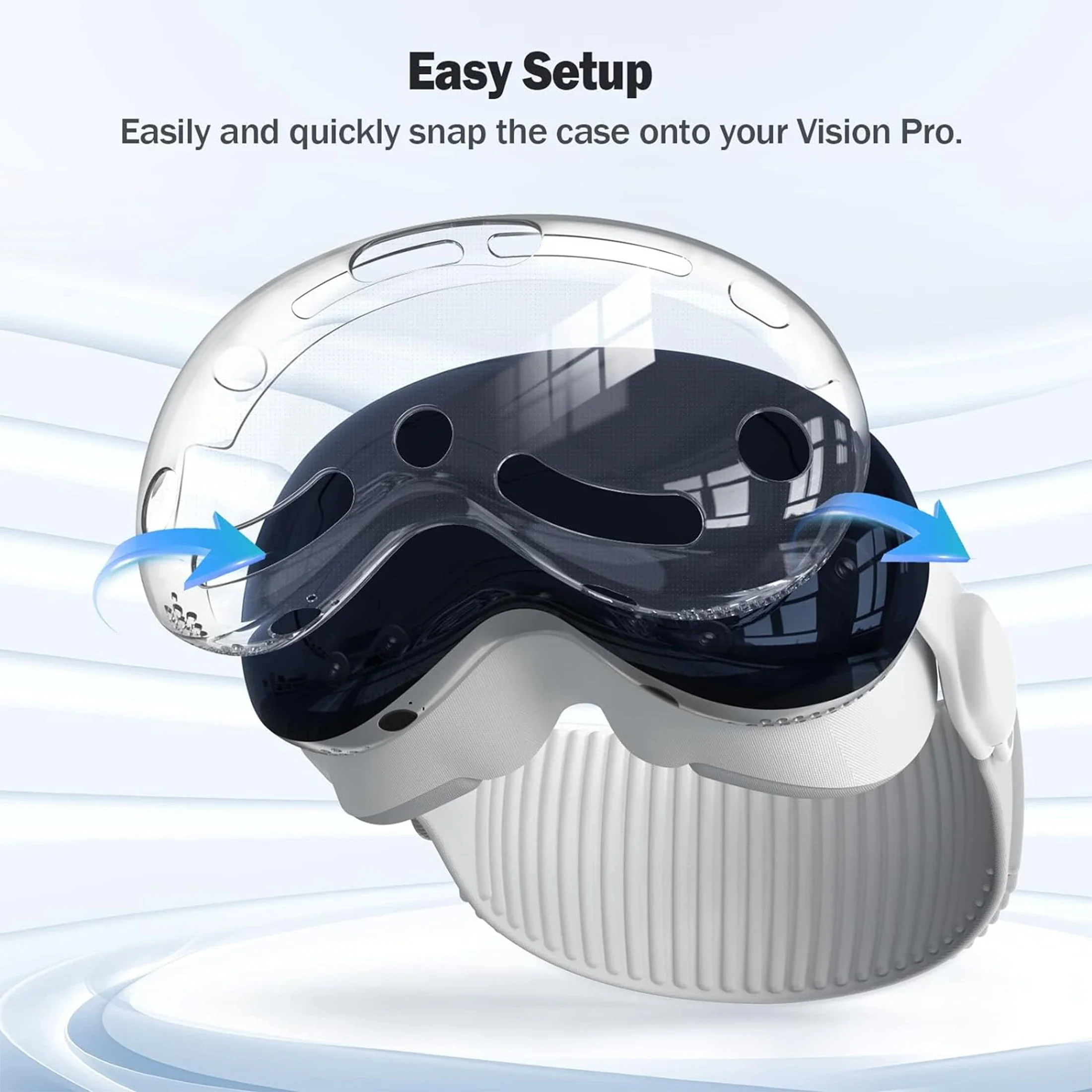 เคส TPU ใช้ร่วมกับ Apple Vision Pro ฝาครอบป้องกันสำหรับชุดหูฟัง Vision Pro VR 2024อุปกรณ์เสริมพอดีกับรูอากาศที่สมบูรณ์แบบ