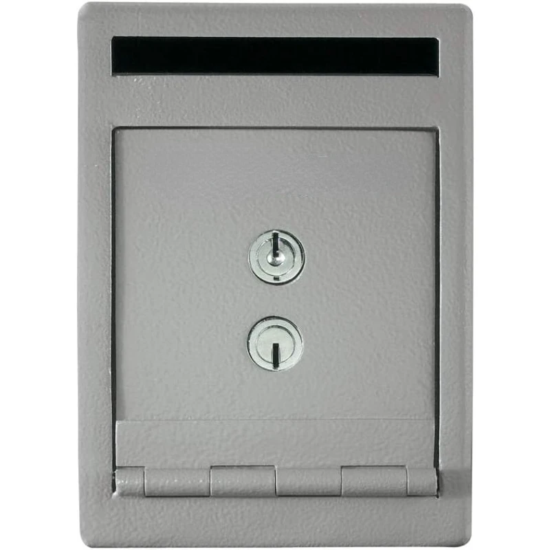 Depository Safe with Dual Key Lock, Steel Drop Slot Safe for Offices and Businesses,  0.23 Cubic Feet, 8.5 x 6 x 12.3