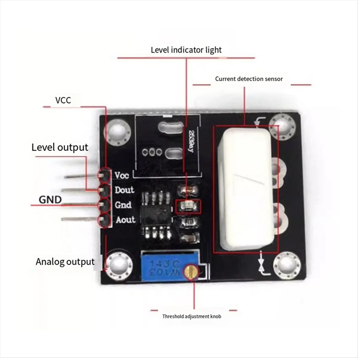 ABLQ Hall Current Sensor 3-5V Adjustable DC100A 70A 35A Short-Circuit Overcurrent Protection Module WCS1600