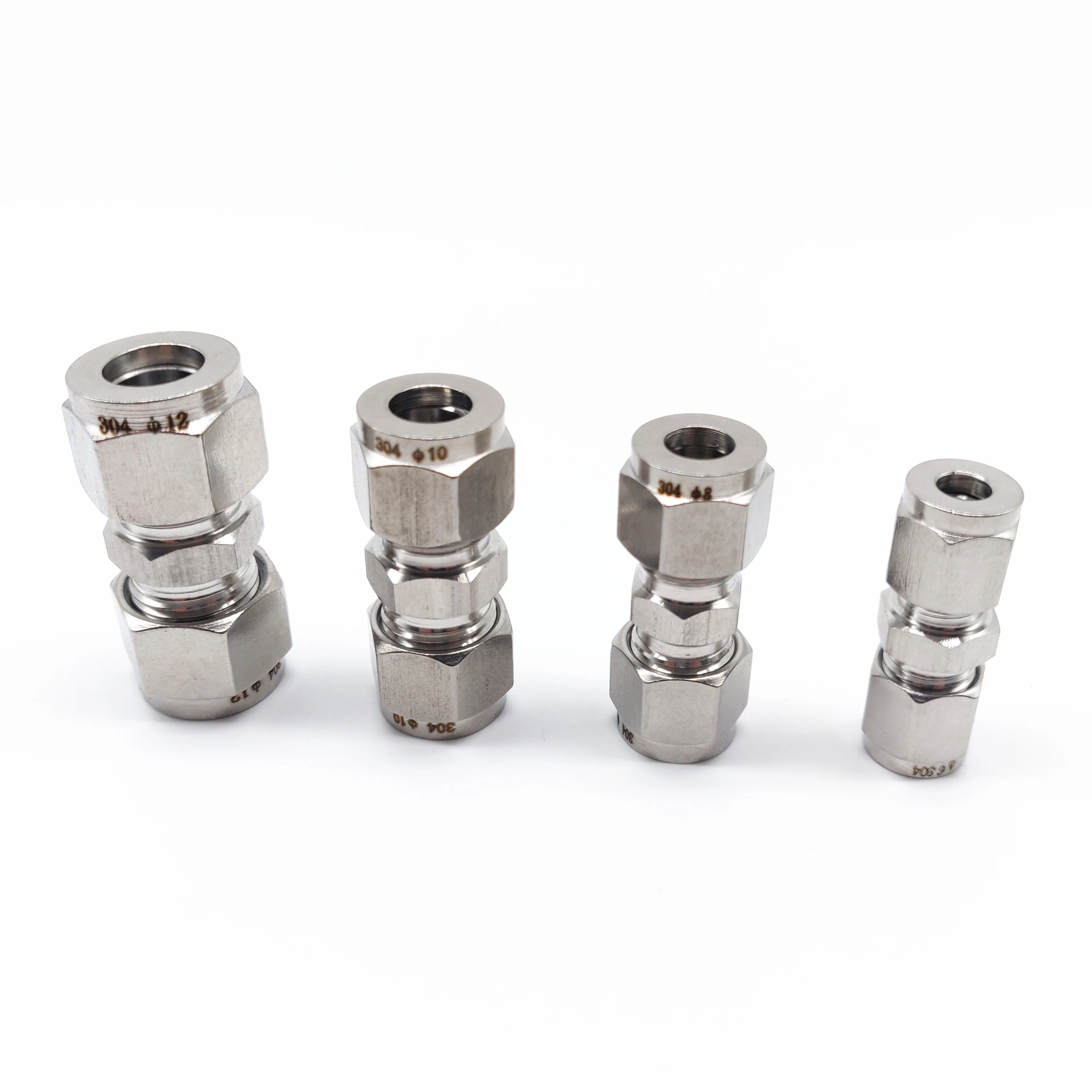 5PCS 304 ferrule straight-through intermediate instrument pipe quick connect 3 6 8 stainless steel ferrule connector