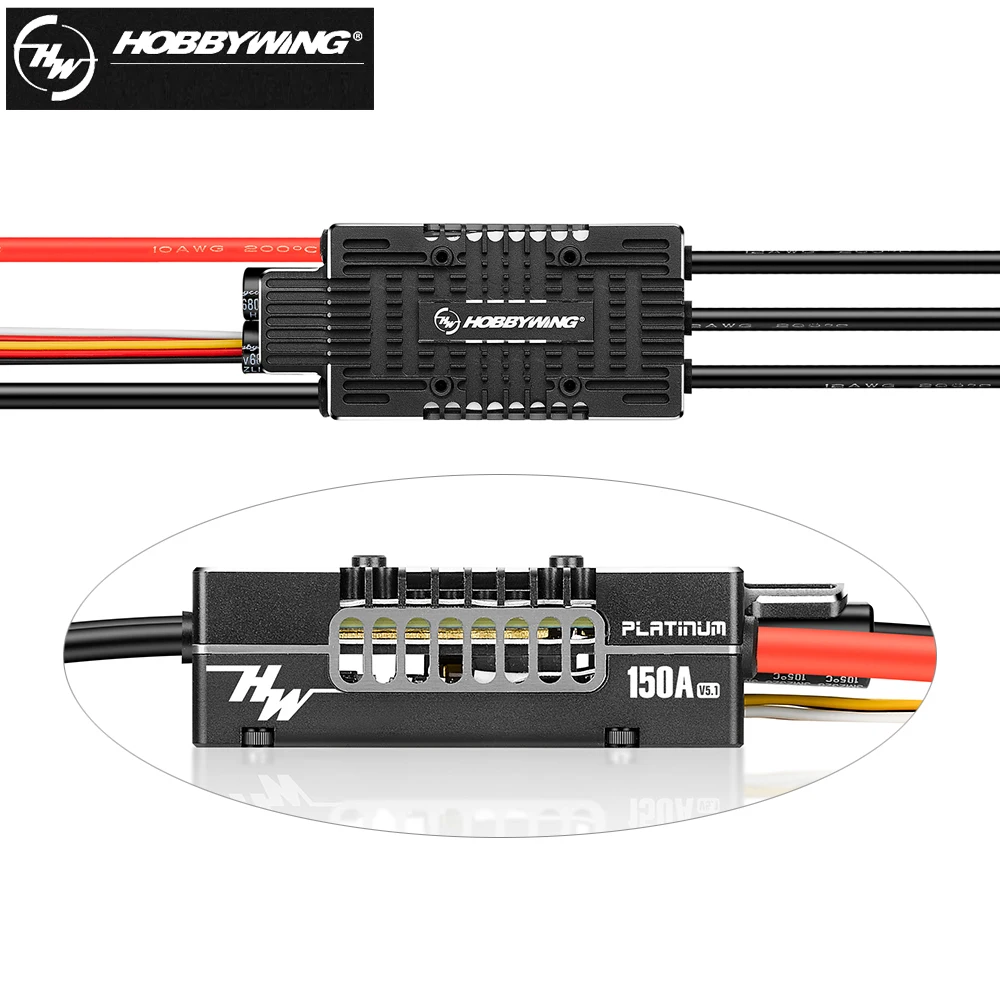 Hobbywing Platinum V5 80A 120A 150A V5 3-8S Brushless ESC Electric Speed Control Switchable BEC Output For Helicopter Fixed-wing