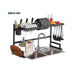 Multifunctional Storage Rack for Kitchen, Luxury Tableware, Thickened Carbon Steel, Single, Double-Layer Bowl, Chopstick