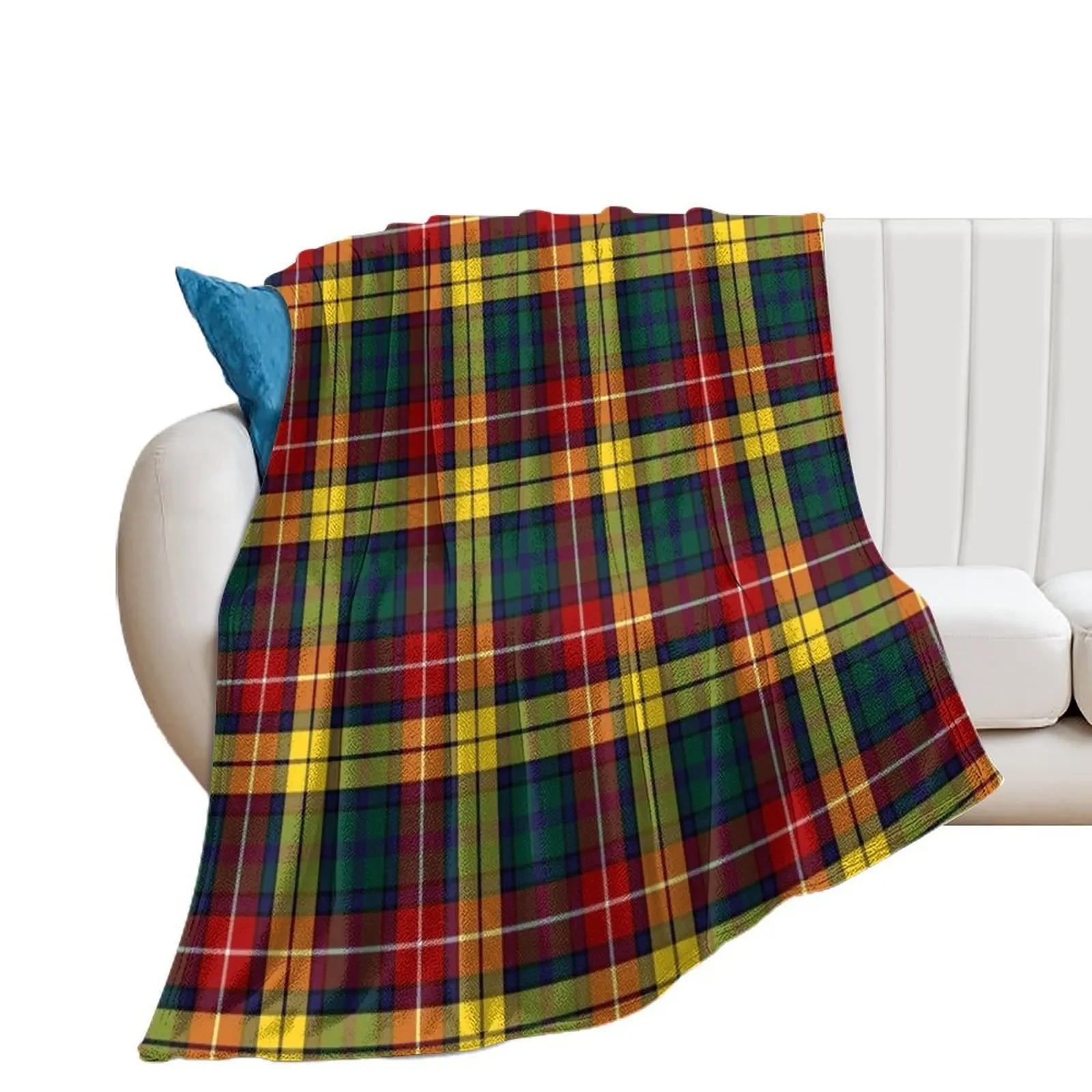 

Buchanan Modern Hunting Tartan | Clan Buchanan | Cute Tartan Throw Blanket Decoratives Bed linens Blankets