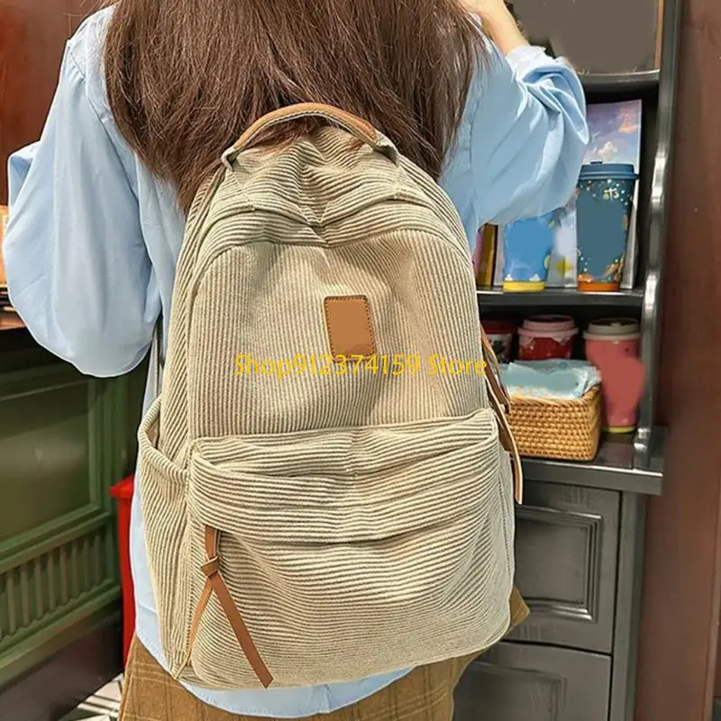 

G5AE Large Capacity Corduroy Backpacks For Women Spacious Design With Multiple Compartments Adjustable Shoulder Strap