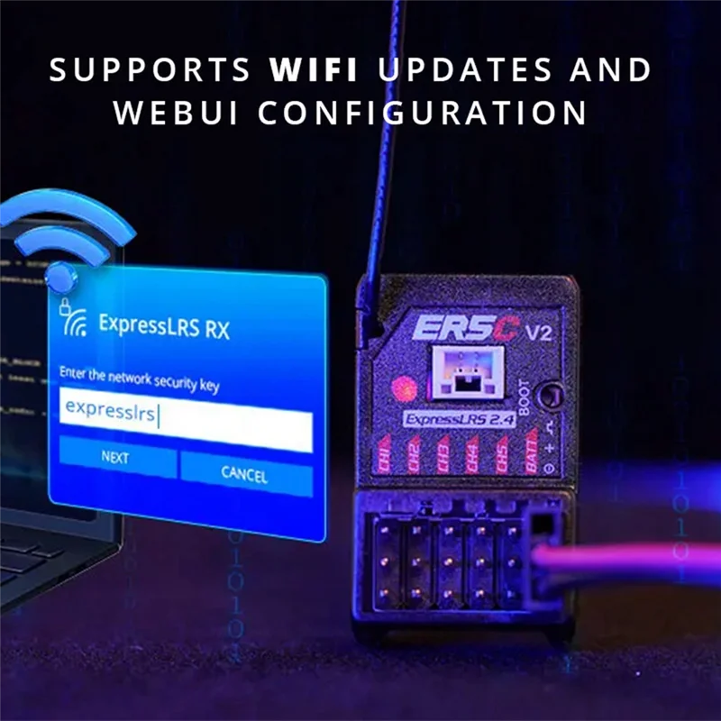 ABJL-สําหรับ Radiomaster Er5ci 5CH RX ตัวรับสัญญาณ 2.4 Ghz ELRS ตัวรับสัญญาณ PWM เสาอากาศในตัวสําหรับ RC FPV รถเรือรถบรรทุก
