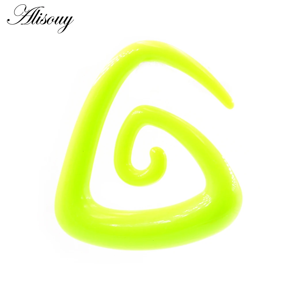 Alisouy 2pcs 1.6-10mm Irregul Triangle Acrylic Spiral Ear Tunnels Plugs Expander Stretcher Earrings Gauges Body Piercing Jewelry