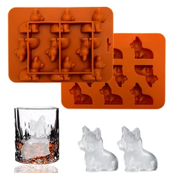 1pc silica gel ice tray, 9 Welsh corgi shape molds, J household kitchen ice maker, BPA free, easy to release and non stick