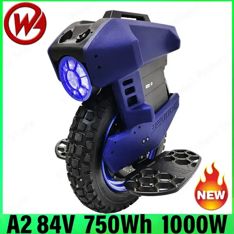 Monociclo eléctrico Begode A2 Gotway 84V 750Wh batería 1000W Begode A2 monociclo eléctrico EUC faro delantero 5000 lúmenes neumático de 15 pulgadas