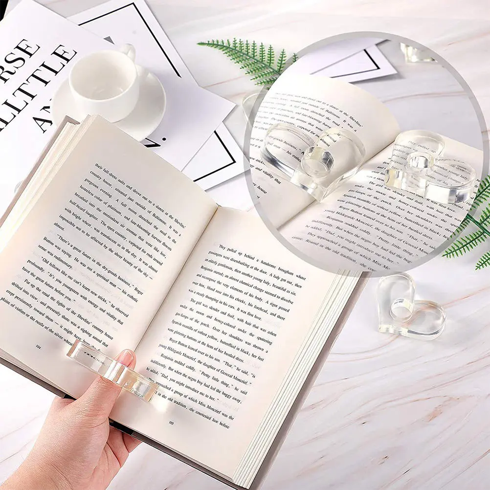 

4pcs Acrylic Page Spreader Book Expansion Tool Reading Ring Thumb Bookmark Small Page Holder Portable Book Accessory Transparent
