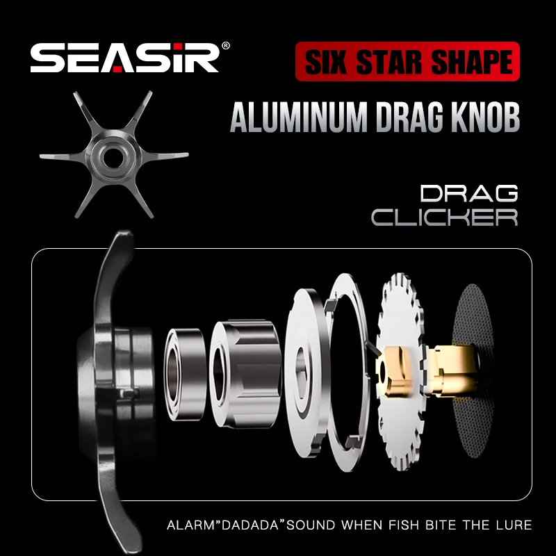 Seasir Salminus Metal Baitcasting Reel Aluminum Frame CNC Drag