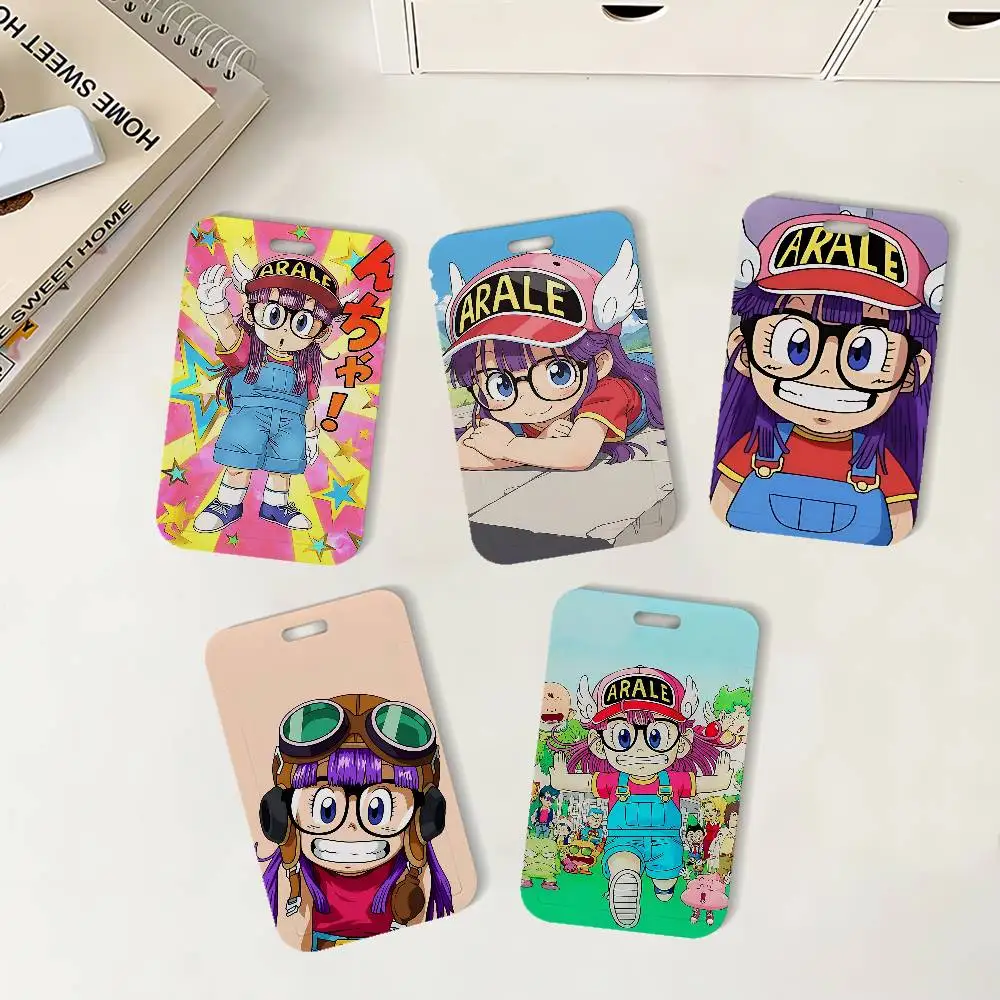 Cartoon A-Arale Cute ID Badge Holder With Lanyard Neck Strap For Office School Name Card Credentials Case