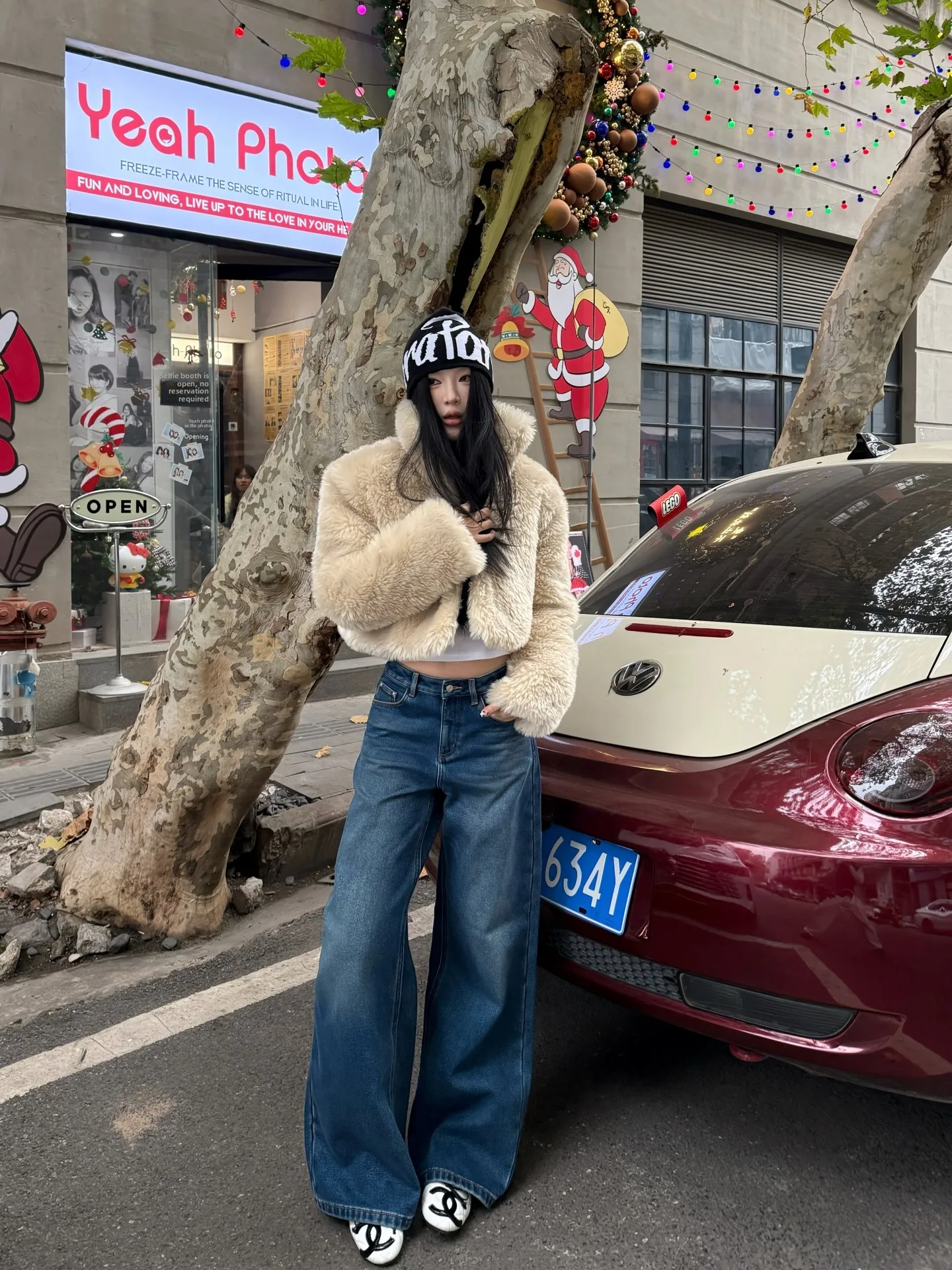 

Женские джинсы Tristine Thiened Fce синего цвета, прямые, с высокой талией, широкие, удлиненные, повседневные, из хлопкового денима