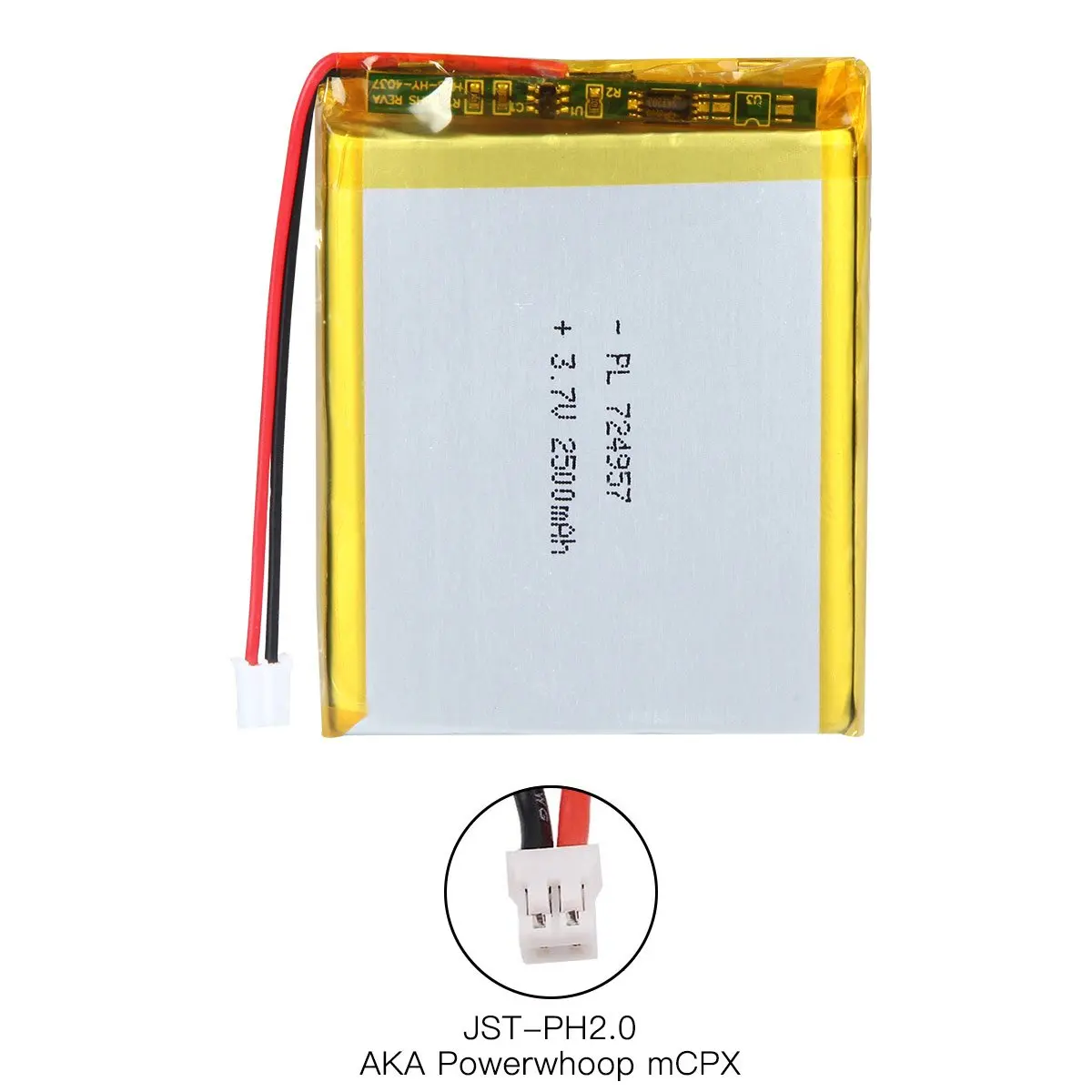 3.7V 2500mAh 724957 بطارية ليثيوم بوليمر قابلة للشحن طول 59 مللي متر