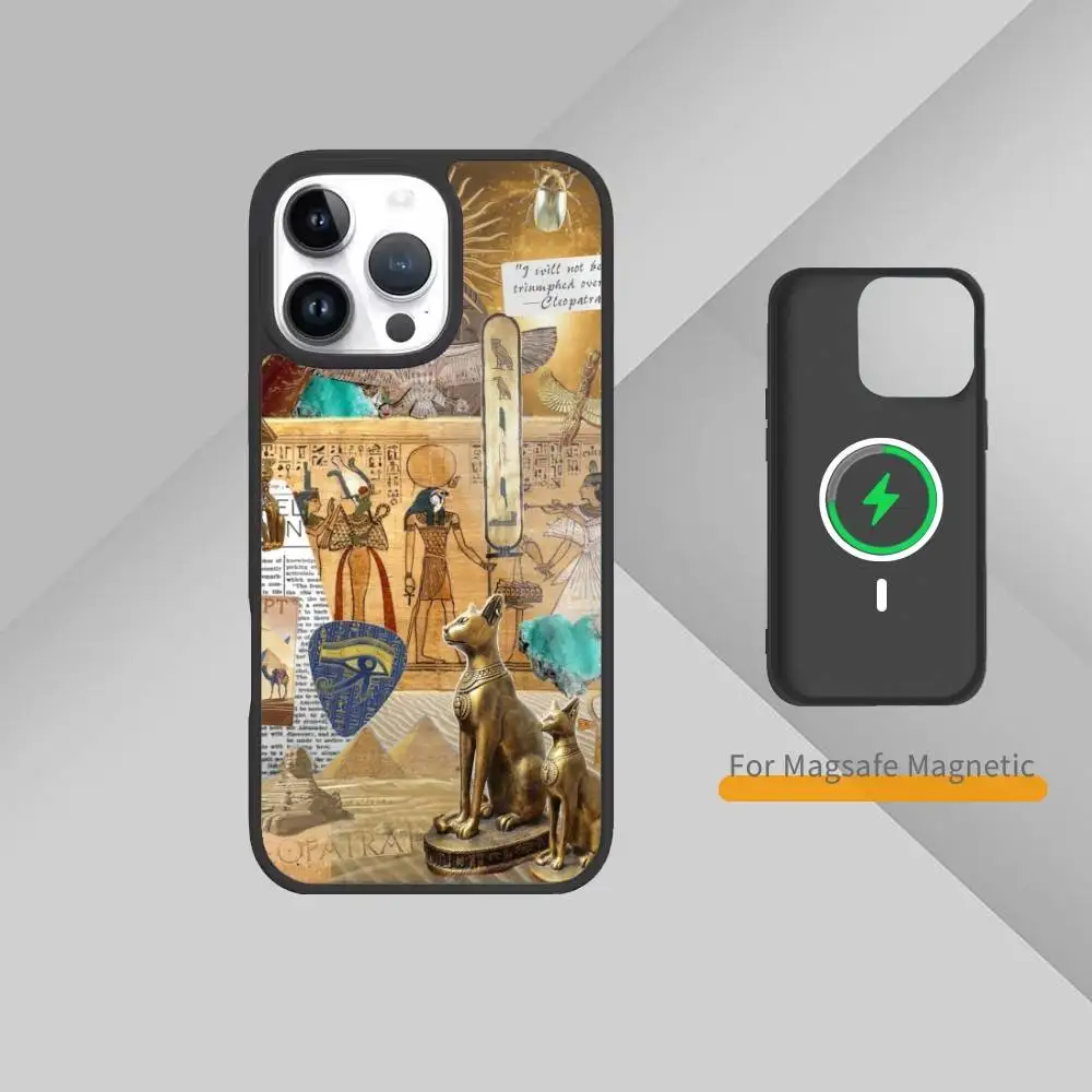 Egypt Pharaoh mural Phone Case For iPhone17,16,15,14,13,12,11 Plus,Pro Max Magnetic Magsafe Wireless Charging #5