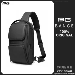 BANGE New Large-capacity Multi-function Men's USB Charging Oxford Messenger Bag Waterproof Travel Daily Men's Business Chest Bag