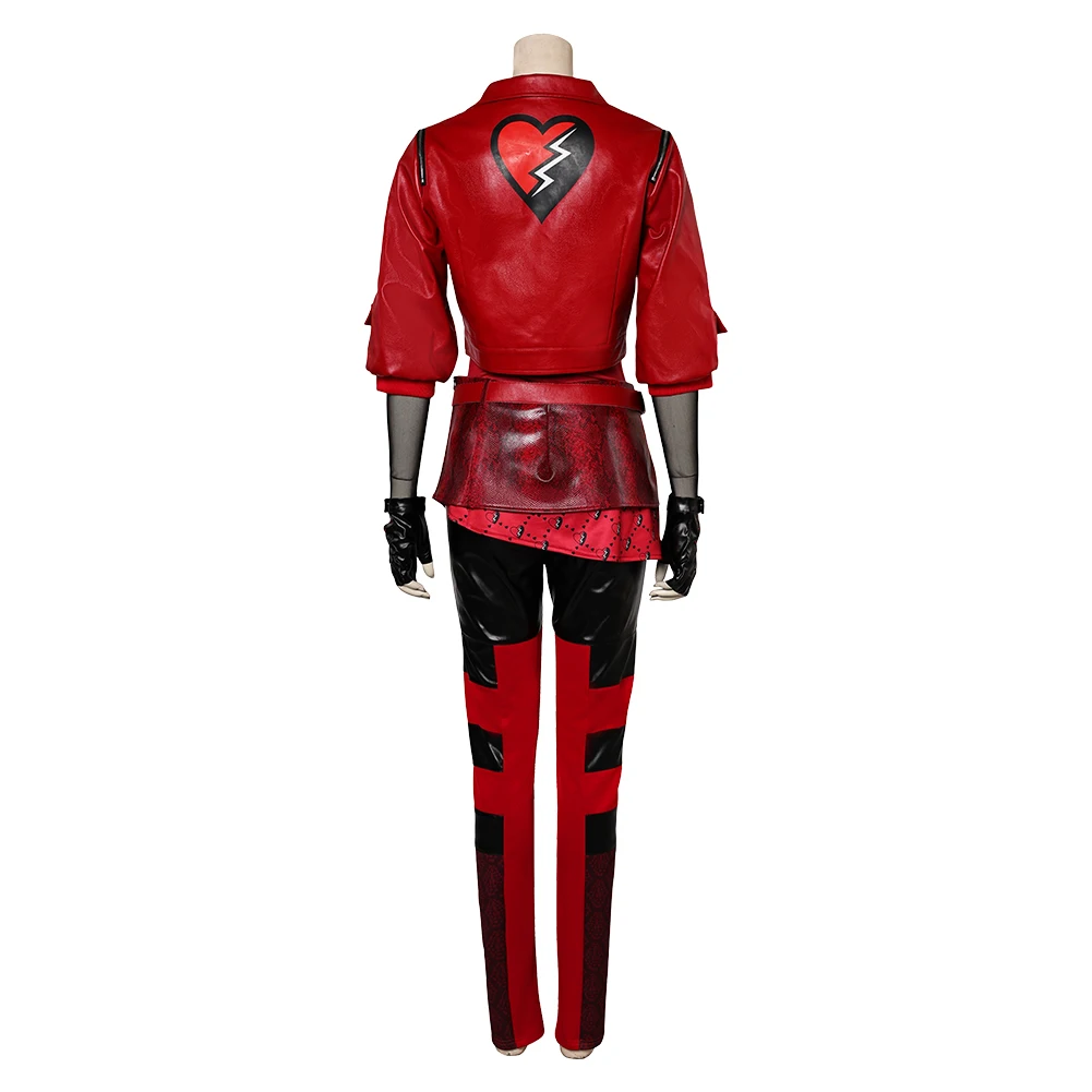 The Rise of Red Disguise Costume Descendants Red Cosplay Wigs Full Set Outfits Women Princess Jackets Halloween Party Suits