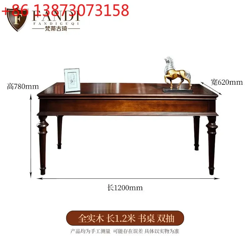 

American style solid wood desk vintage boss writing desk custom American style large desk