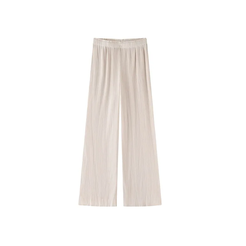 Miyake Pleated Pants Plisse Women 2026 Autumn Loose High-Waisted Straight Pants Casual Wide-Leg Pants Daily Versatile Trousers