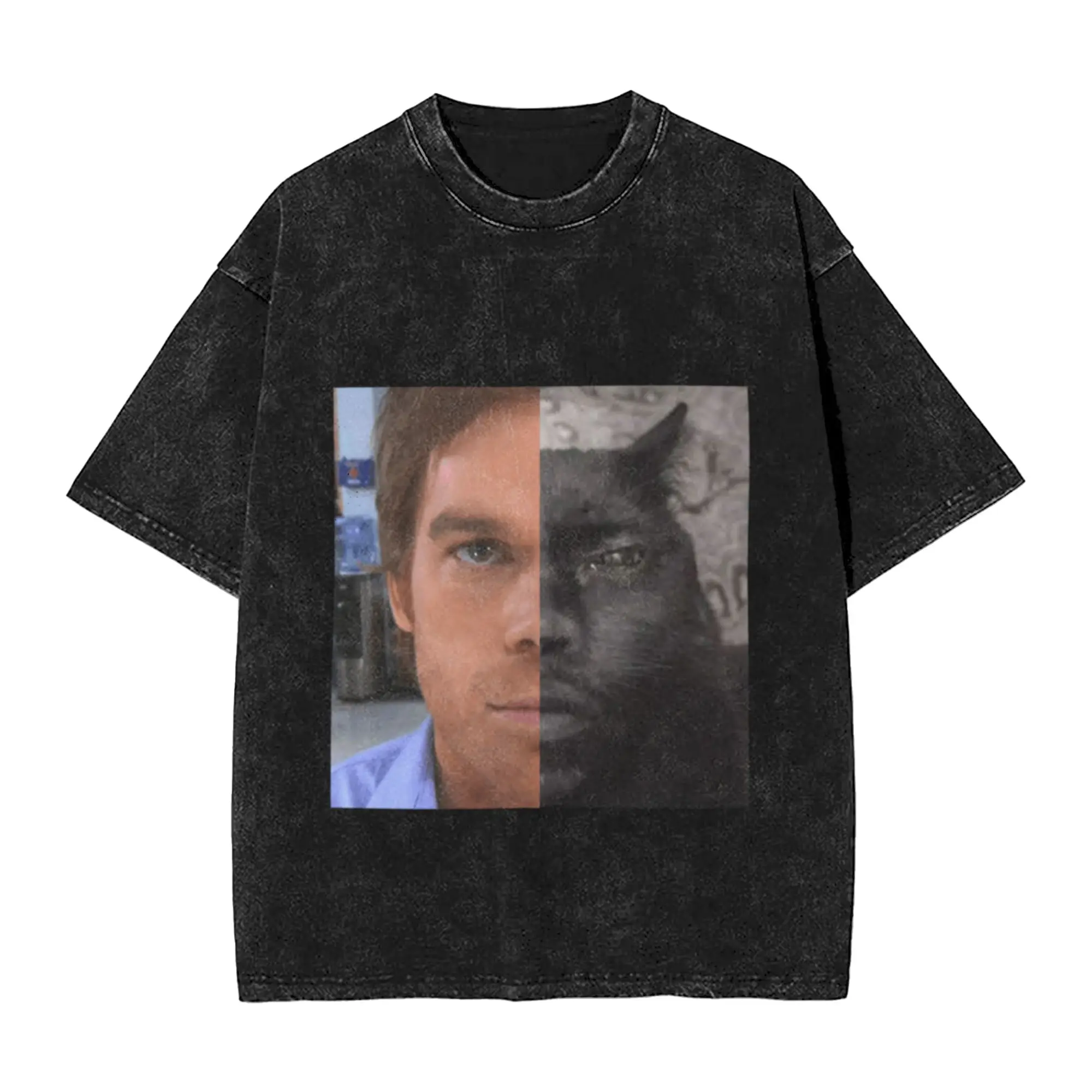 Dexter Face Cat Classic Chic A Vintage Oversized Cotton Unisex T-Shirts