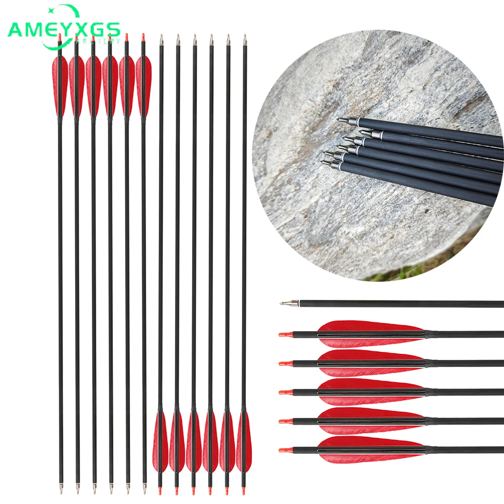 

Archery 6/12pcs Mixed Carbon Arrow 5inch Turkey Water-Drop Feather ID 6.2mm Target Shooting for Outdoor Bow Hunting Accessories