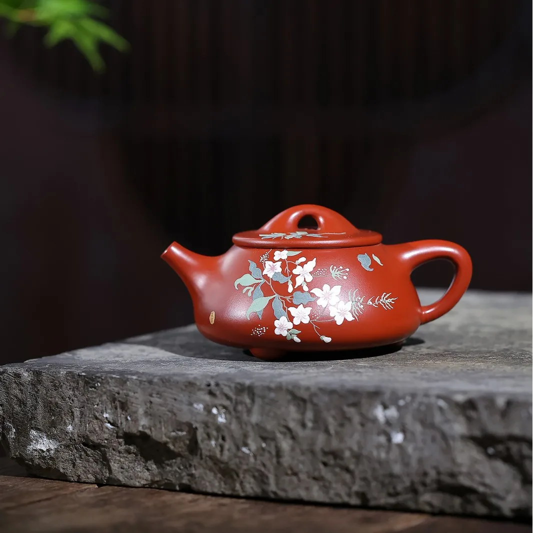 Purple Teapot Manufacturer Wholesale Pots For Tea Houses Offices And Home Use Hand-Painted Stone-Shaped Antique-Style Purple