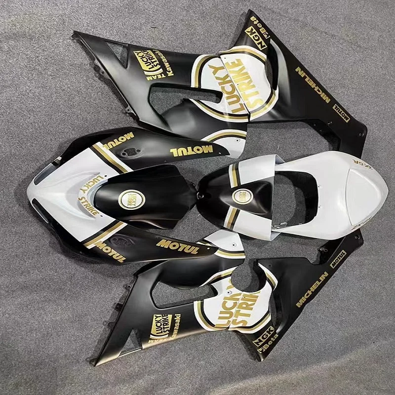 Rapid delivery Black And White Lucky Strike ZX6R 636 2005 2006 ABS Fairing Kit Cowling For Kawasaki 05 06 for Ninja