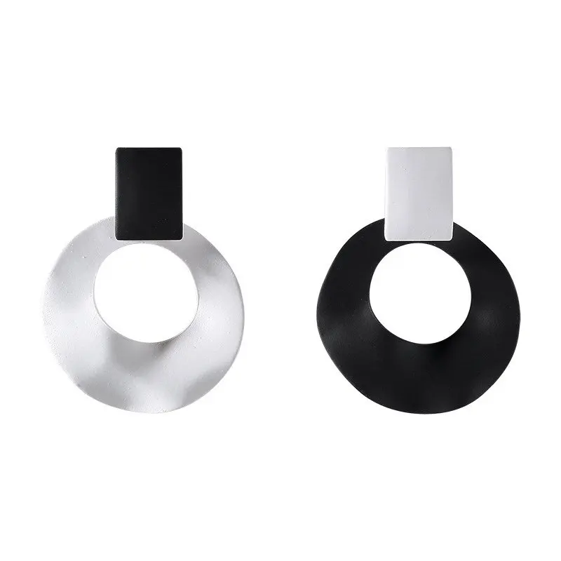 

Асимметричные серьги контрастного дизайна, серебряные серьги-гвоздики с иглами 925 пробы, французские минималистичные круглые геометрические серьги