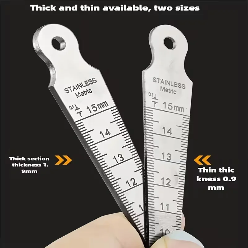 1 unidade de calibrador de folgas cônico de alta precisão com sensor em forma de cunha para aberturas de 0-15mm