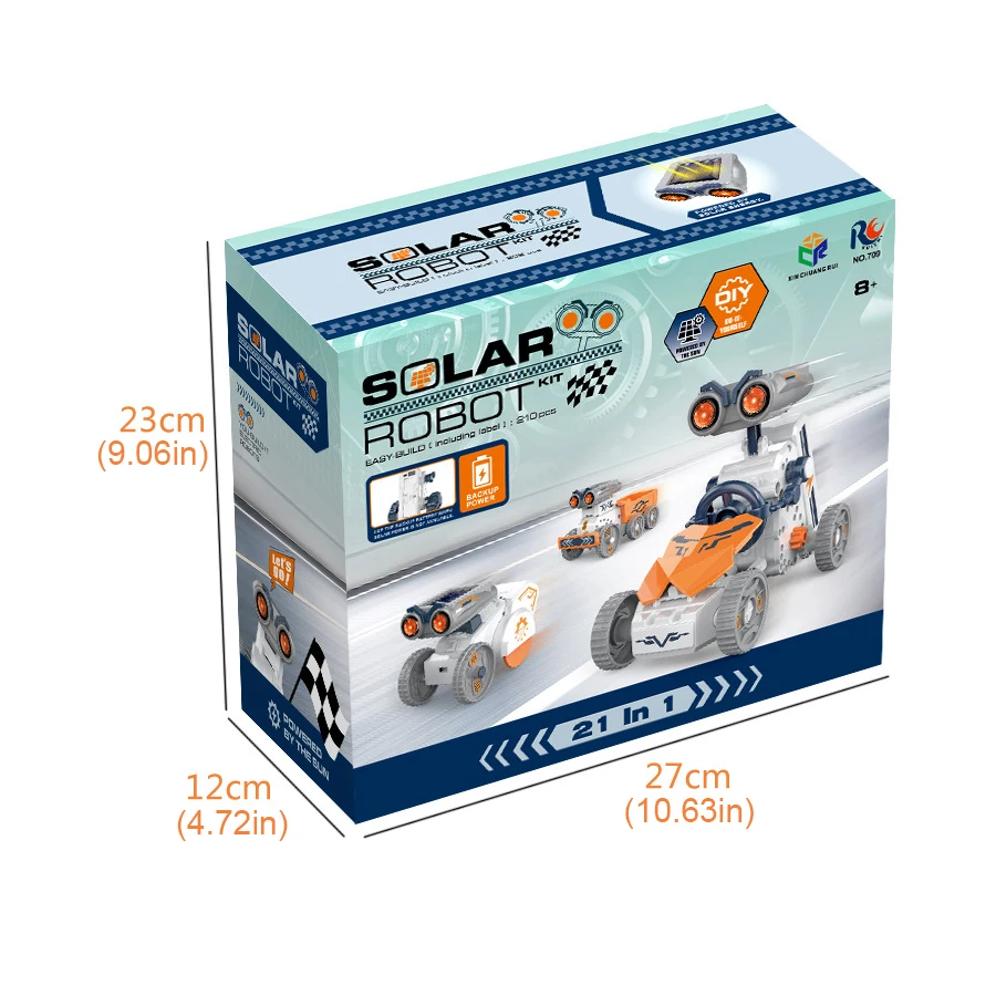 21 em 1 robô solar auto-instalado diy montado solar dual-drive robô programação ciência elétrica educação brinquedos crianças gfit