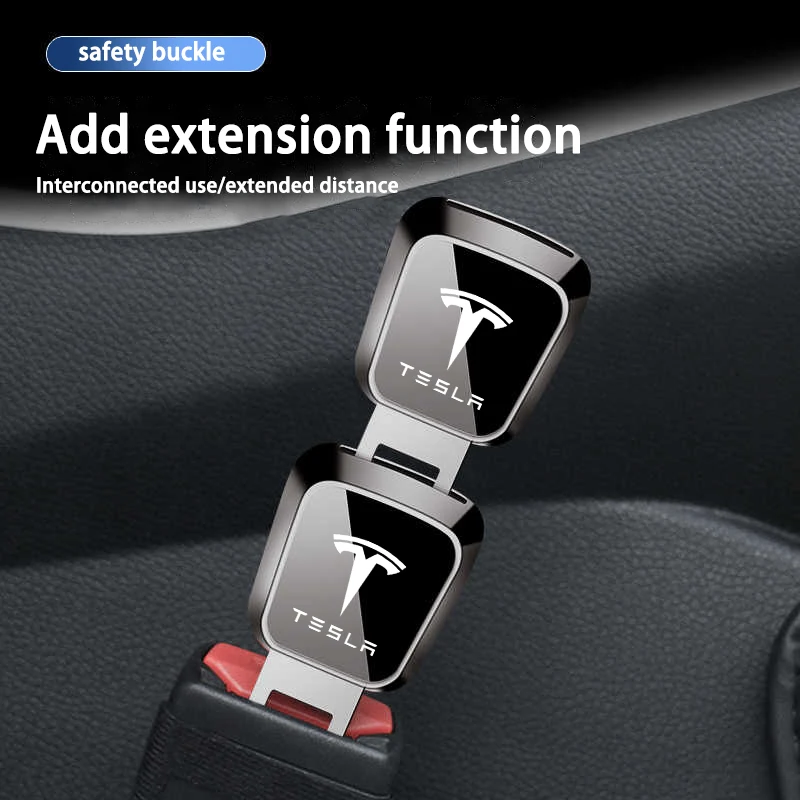Car Safety Buckle Clip Seat Belt Extender Accessories For Tesla Model 3 Y S X Cybertruck Car Interior Accessories. image 5