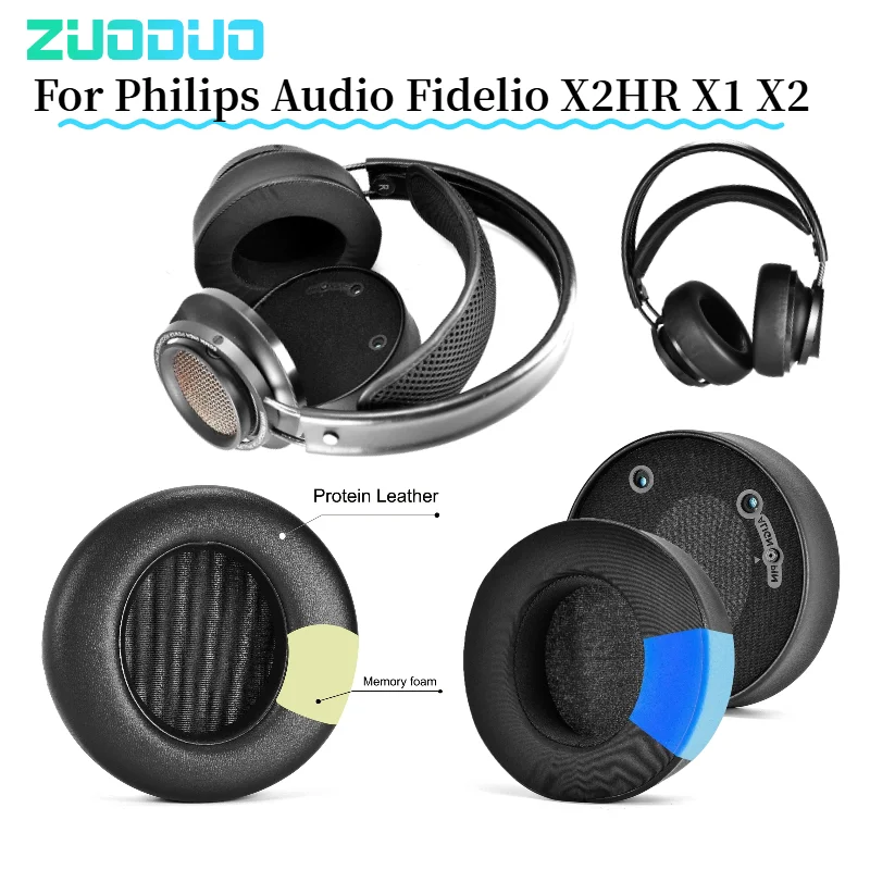 

Cooling Gel Football mesh memory sponge Ear Pads for Philips Audio Fidelio X2HR X1 X2 Headphones replacement pillow ear cushions